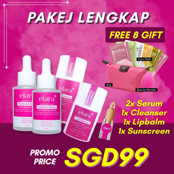 Pakej 2 Serum + 1 Cleanser + 1 Sunscreen + 1 Lipbalm